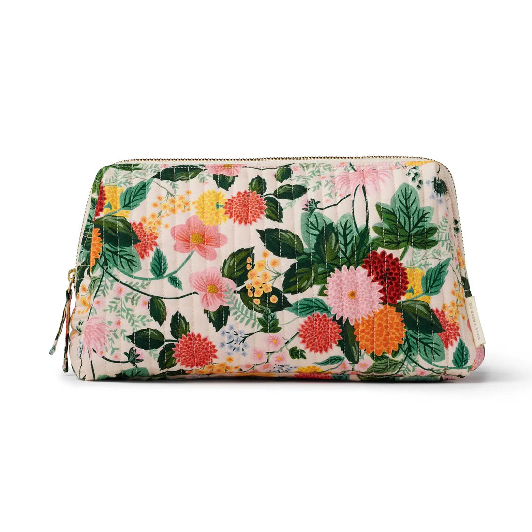 DAHLIA QUILTED POUCH - LARGE