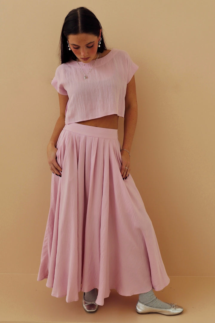 CROP TOP AND MIDI SKIRT SET