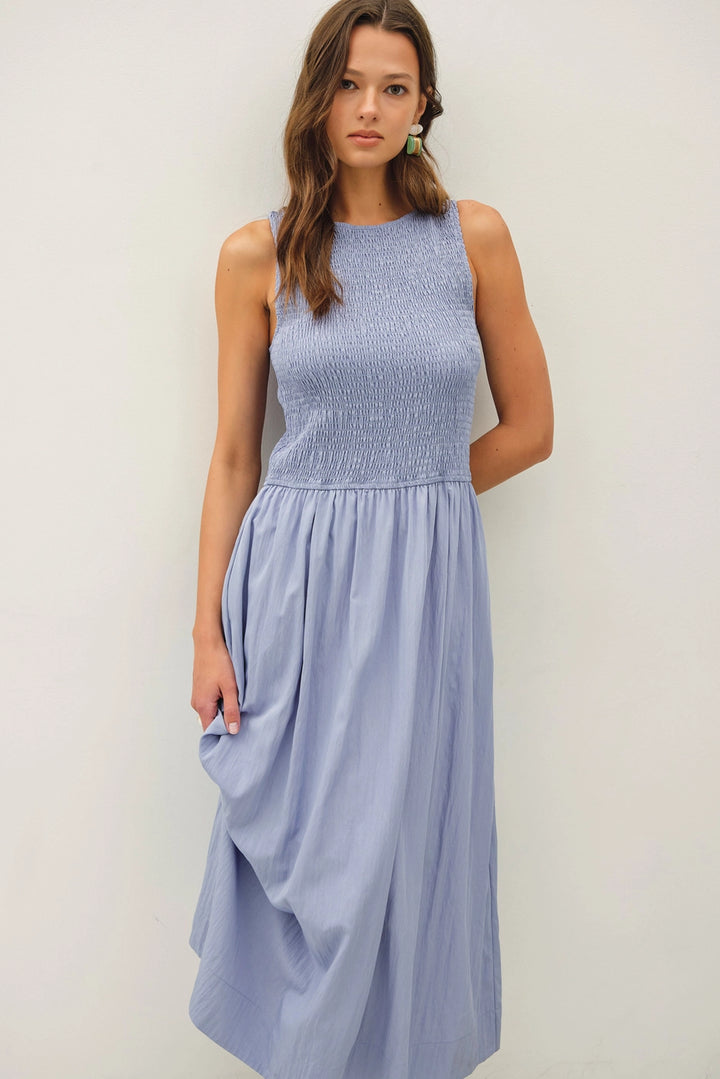 GEO SMOCKED DRESS