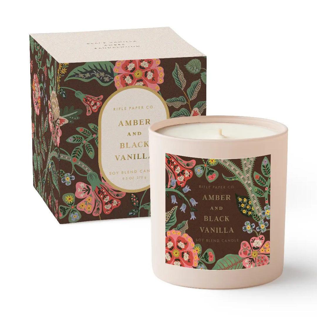 AMBER AND BLACK VANILLA CANDLE