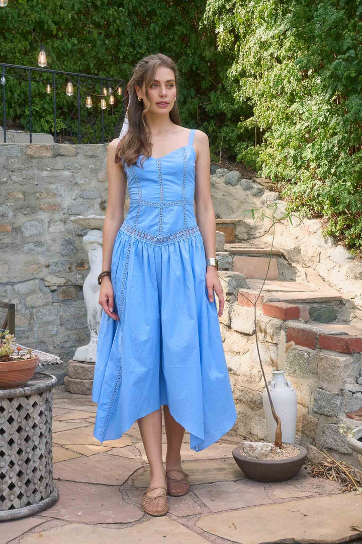 HANKERCHIEF HEM MIDI DRESS