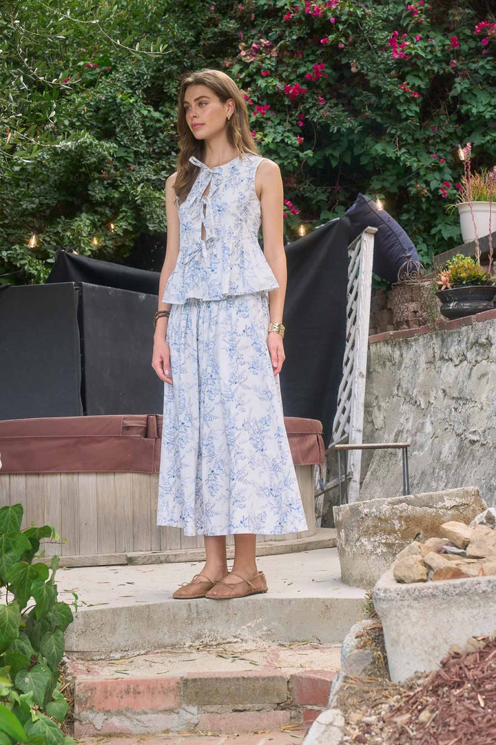 HEATHER FLORAL MIDI SKIRT