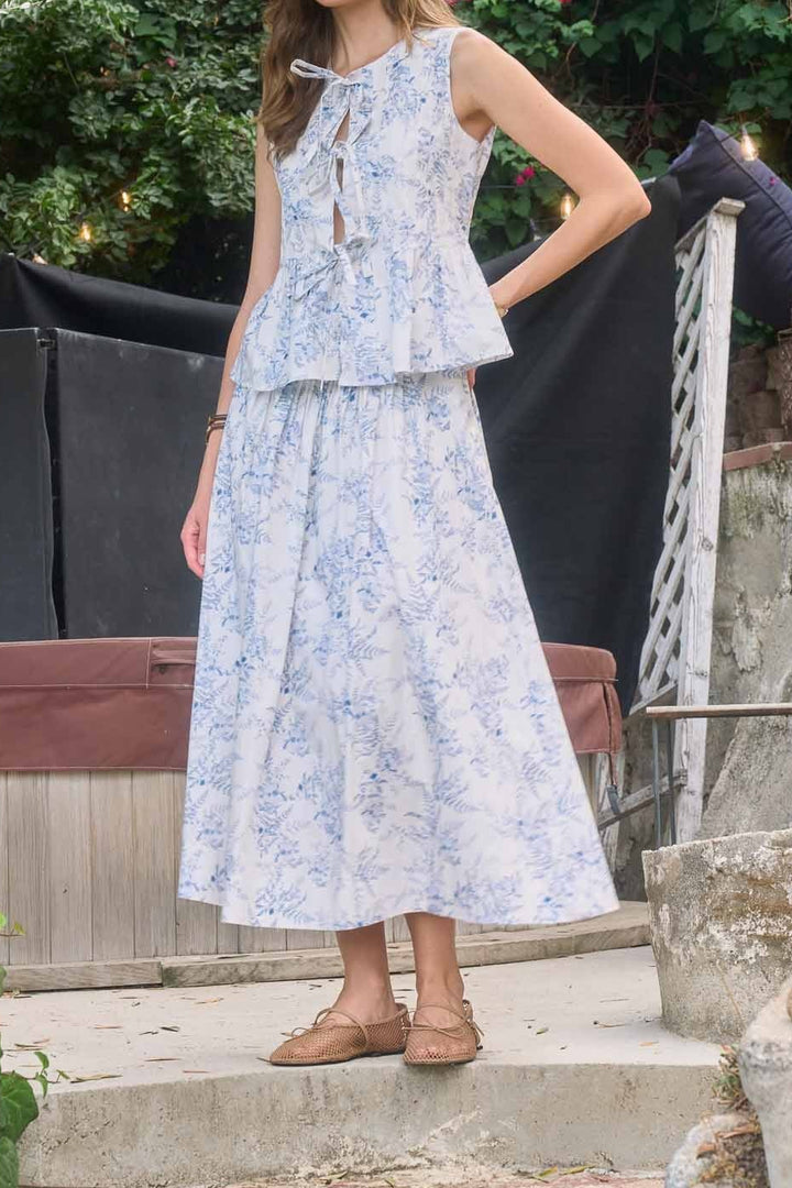 HEATHER FLORAL MIDI SKIRT