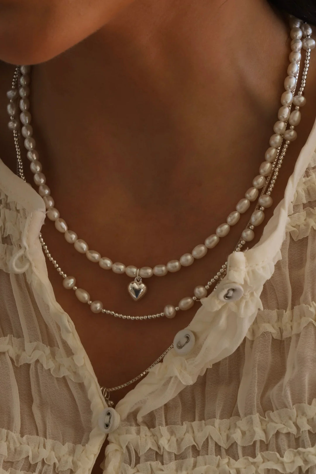 BEACHCOMBER PEARL NECKLACE- SILVER