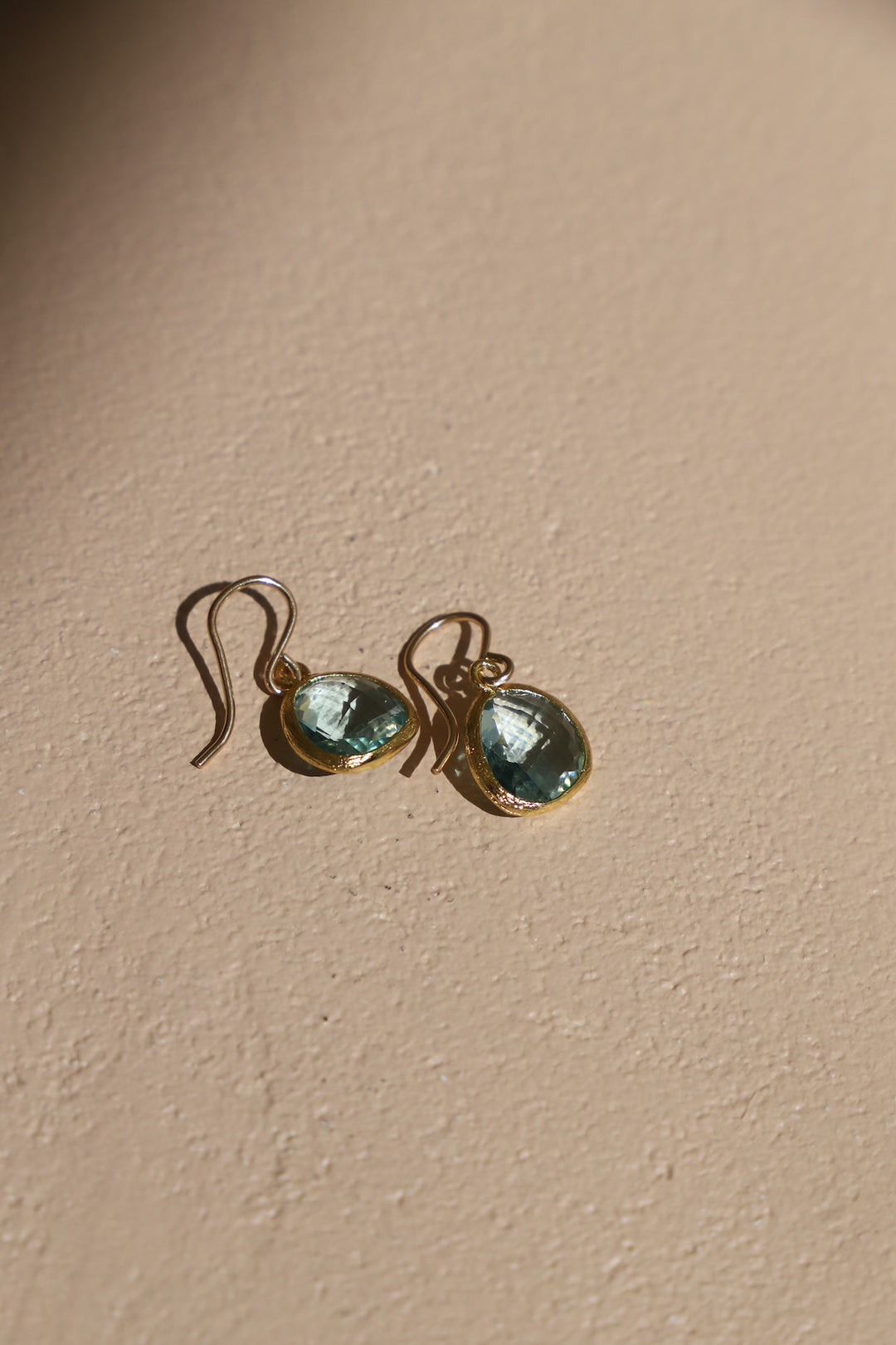 MEDIUM AQUAMARINE BEZEL EARRINGS