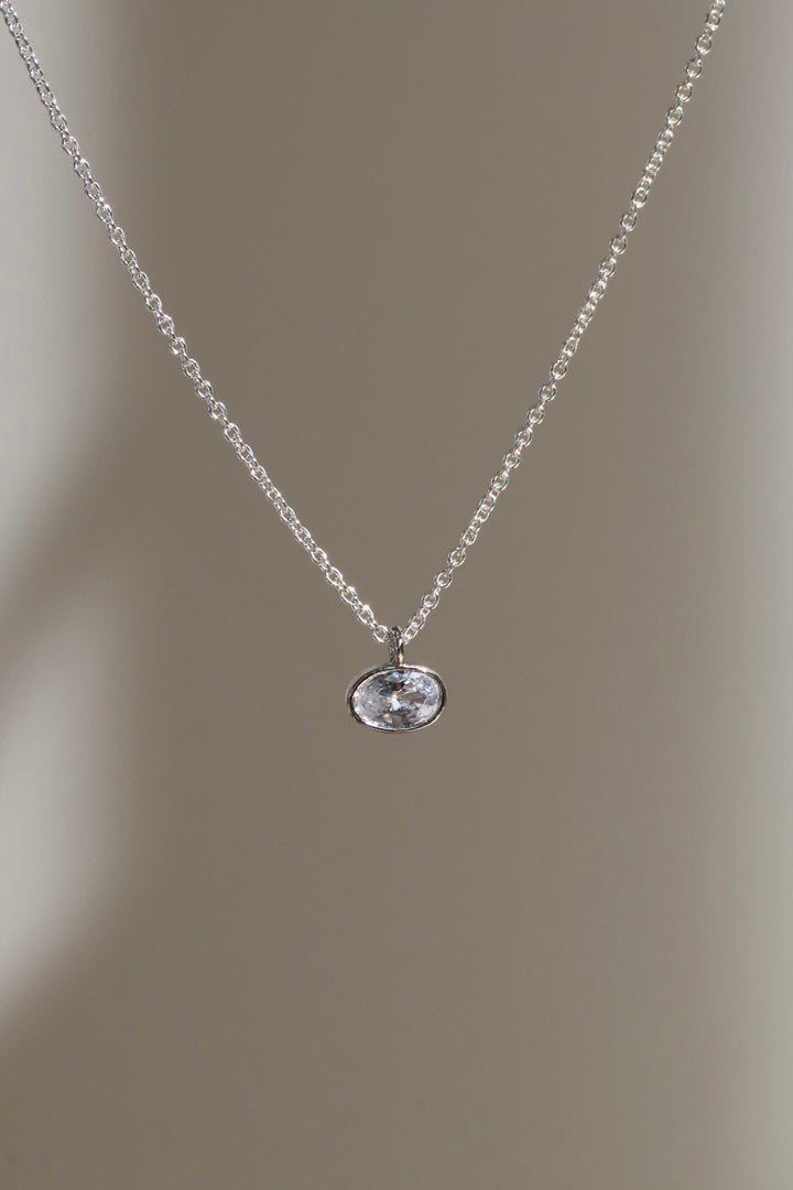 SHAY MICRO BEZEL NECKLACE- SILVER