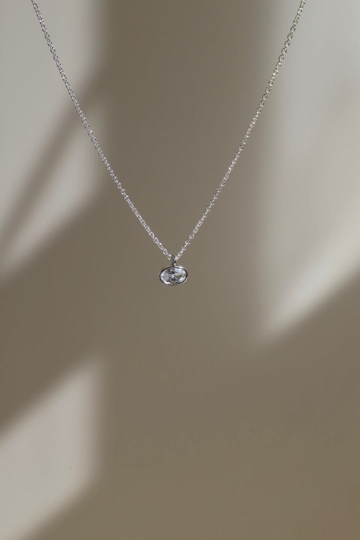SHAY MICRO BEZEL NECKLACE- SILVER