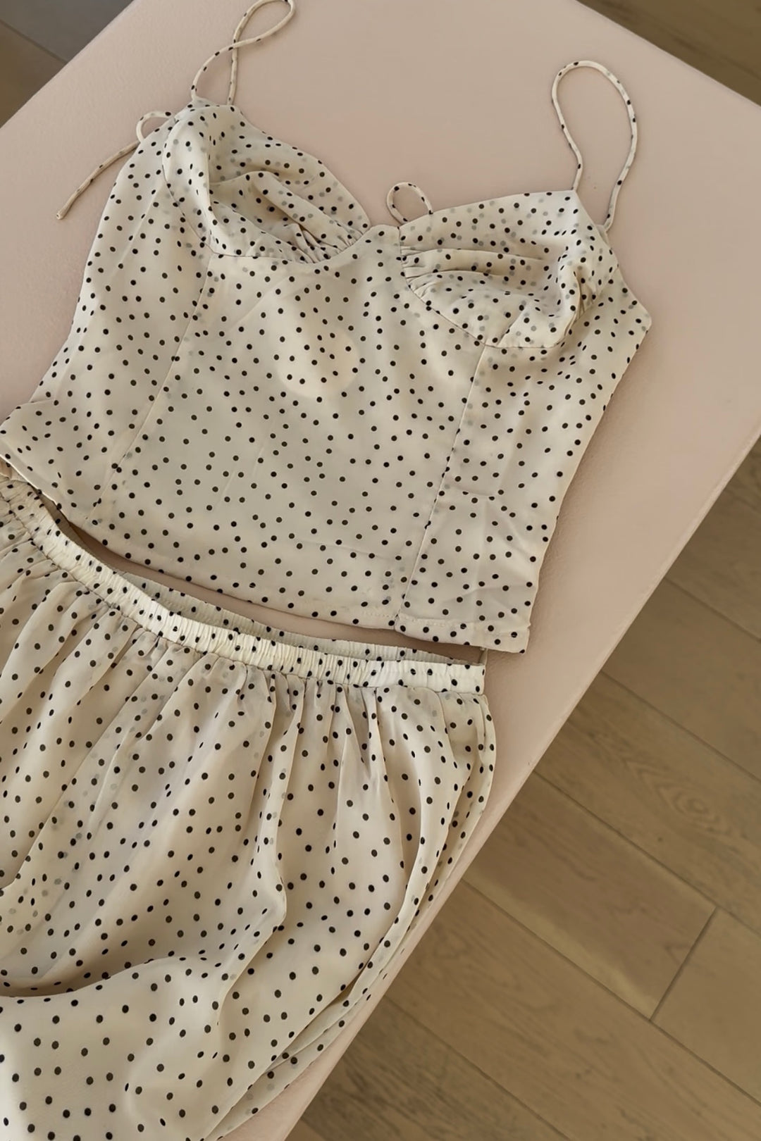 POLKA DOT CHIFFON BUSTIER