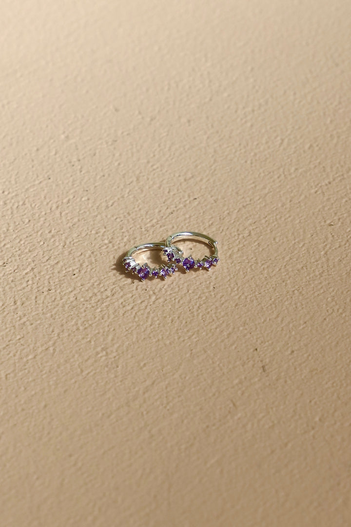 LILAC CZ HUGGIES- SILVER