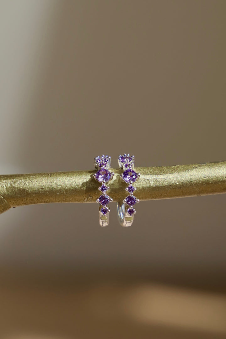 LILAC CZ HUGGIES- SILVER