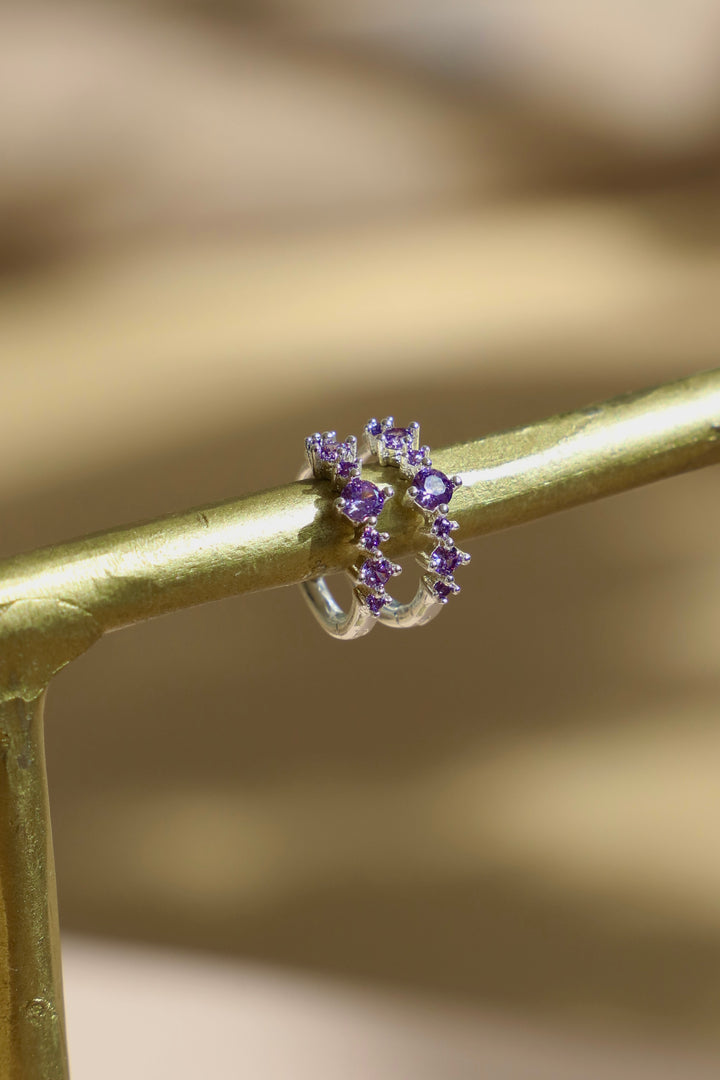 LILAC CZ HUGGIES- SILVER