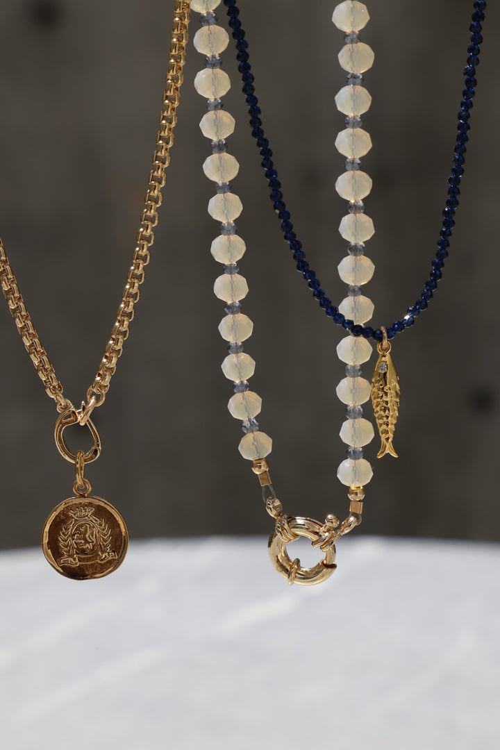 THE SUMMER LUCK NECKLACE- NAVY
