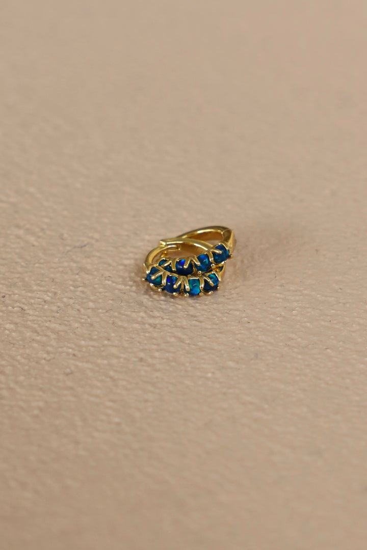 DARK BLUE OPAL MINI HOOPS