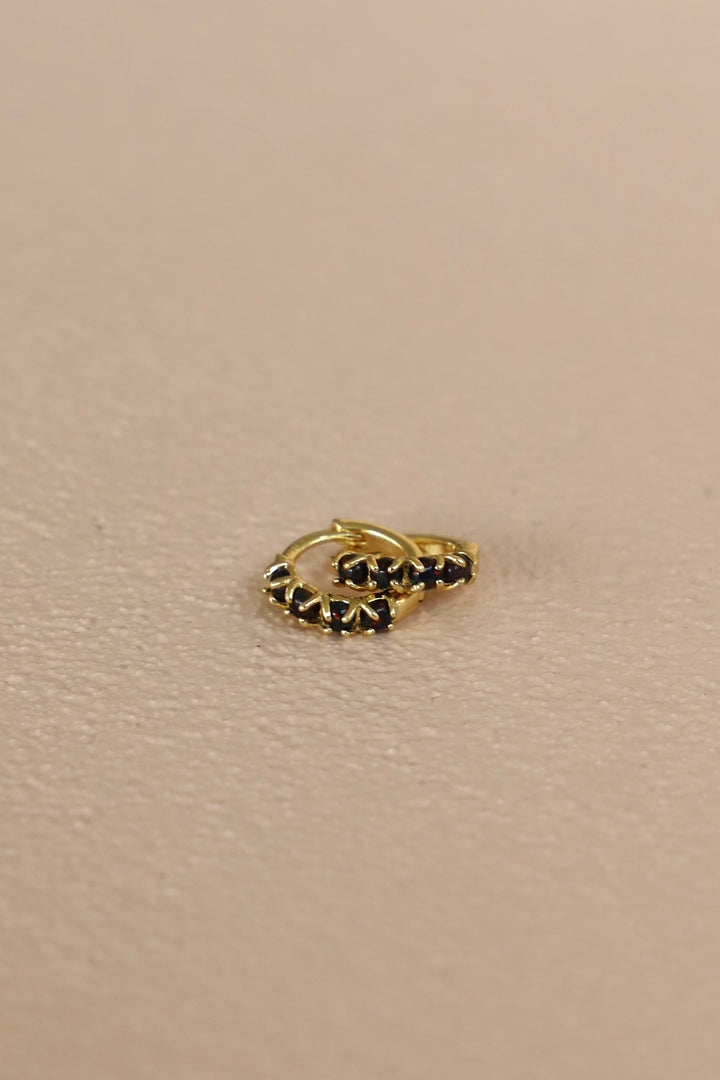 BLACK OPAL MINI HOOPS