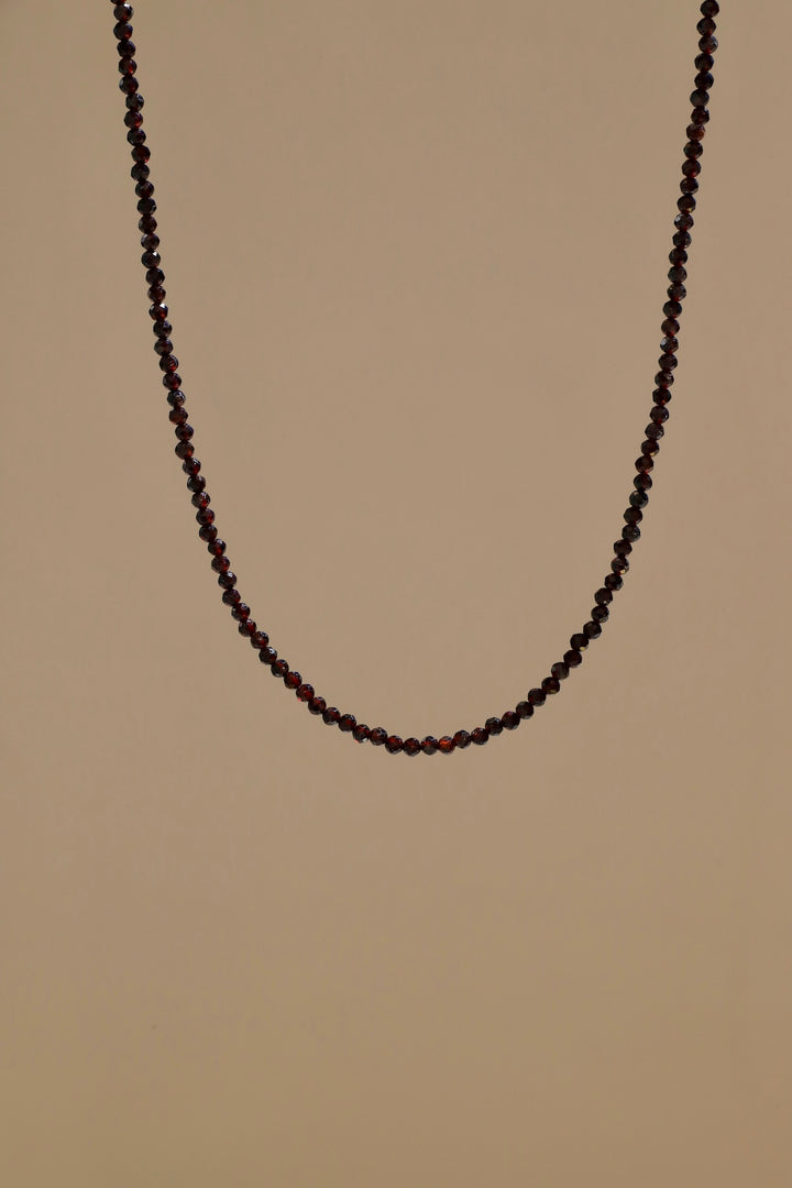 SEMI-PRECIOUS GARNET BEADED NECKLACE