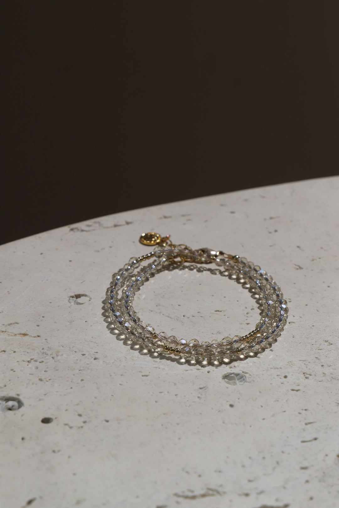 CHAMPAGNE CRYSTAL DOUBLE WRAP BRACELET