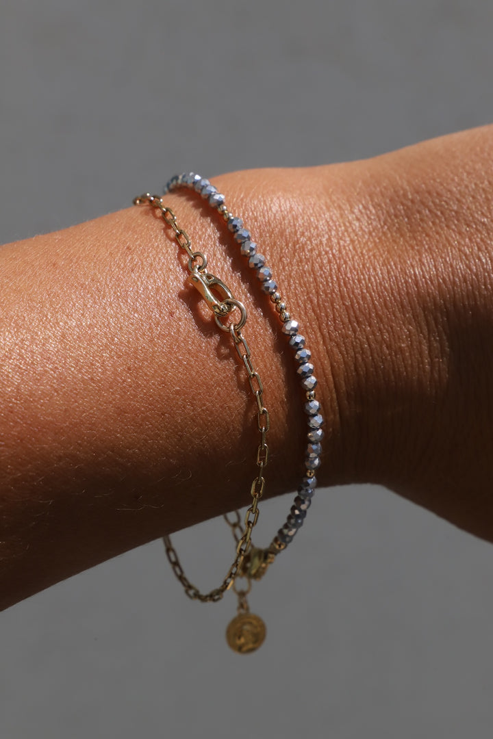 PETITE SHINY METALLIC CRYSTAL BRACELET