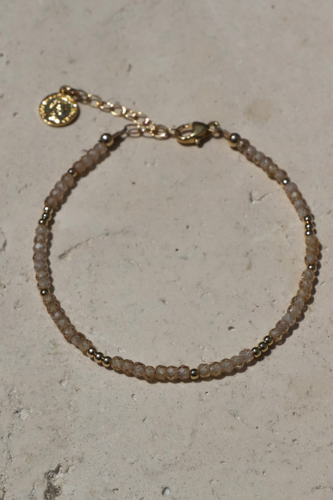 CITRINE CZ BEADED BRACELET