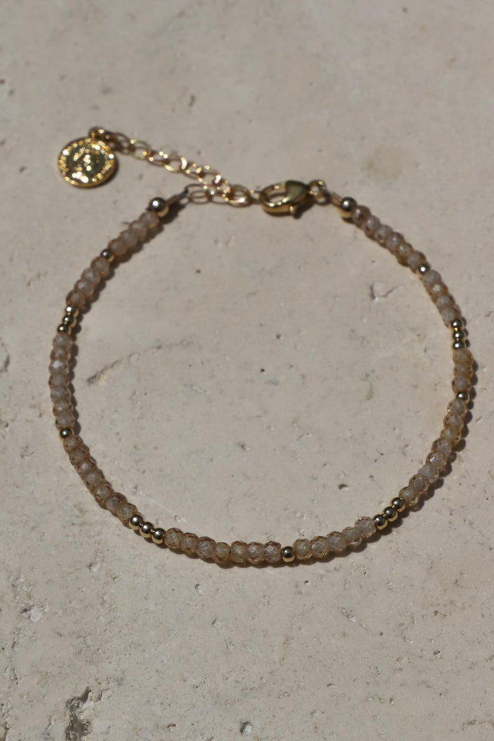CITRINE CZ BEADED BRACELET