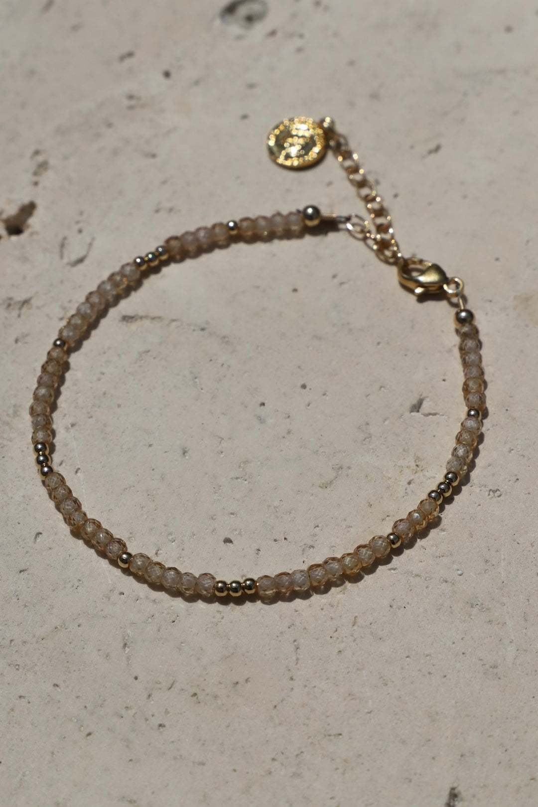 CITRINE CZ BEADED BRACELET
