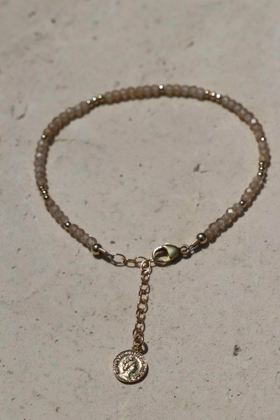 CITRINE CZ BEADED BRACELET