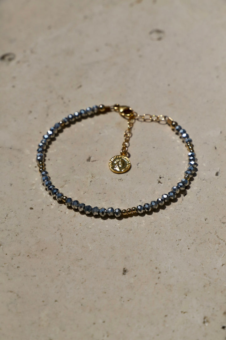 PETITE SHINY METALLIC CRYSTAL BRACELET