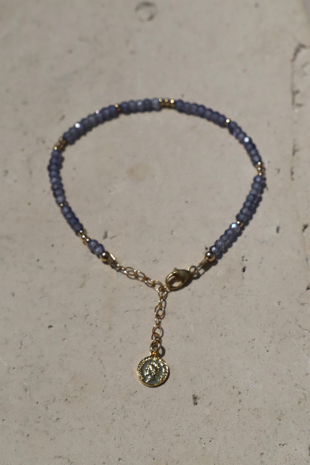 TANZANITE CZ BEADED BRACELET