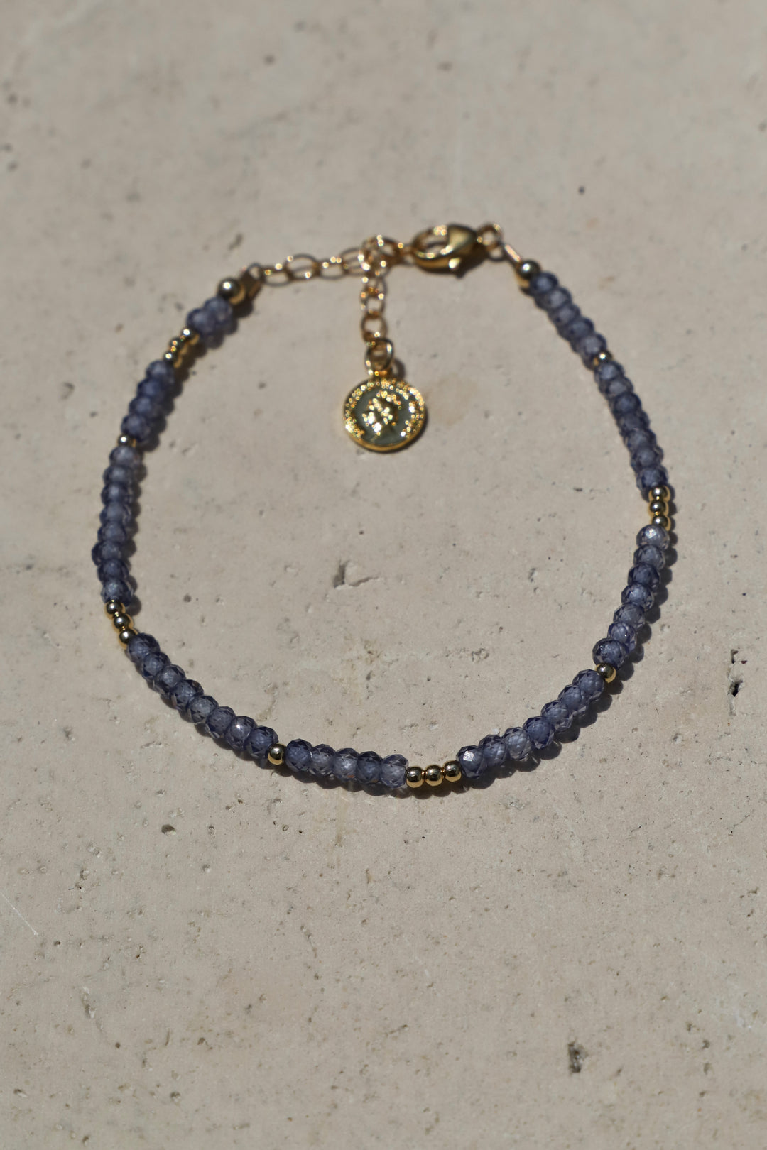 TANZANITE CZ BEADED BRACELET