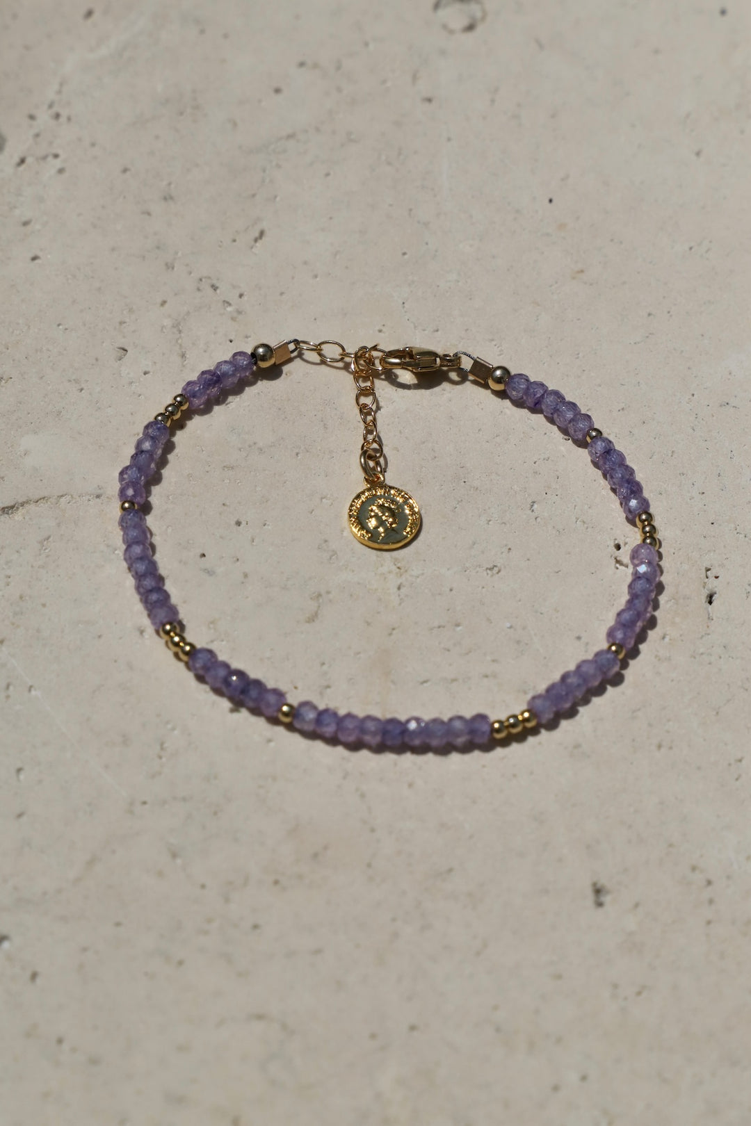 LAVENDER AMETHYST QUARTZ BEADED BRACELET