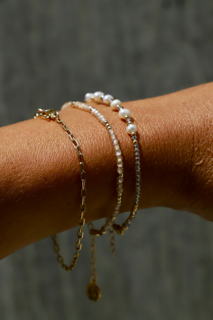 CITRINE CZ BEADED BRACELET