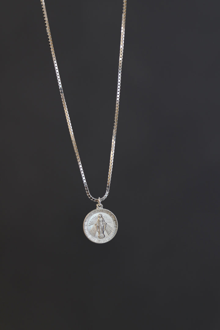 SILVER VIRGIN MARY NECKLACE