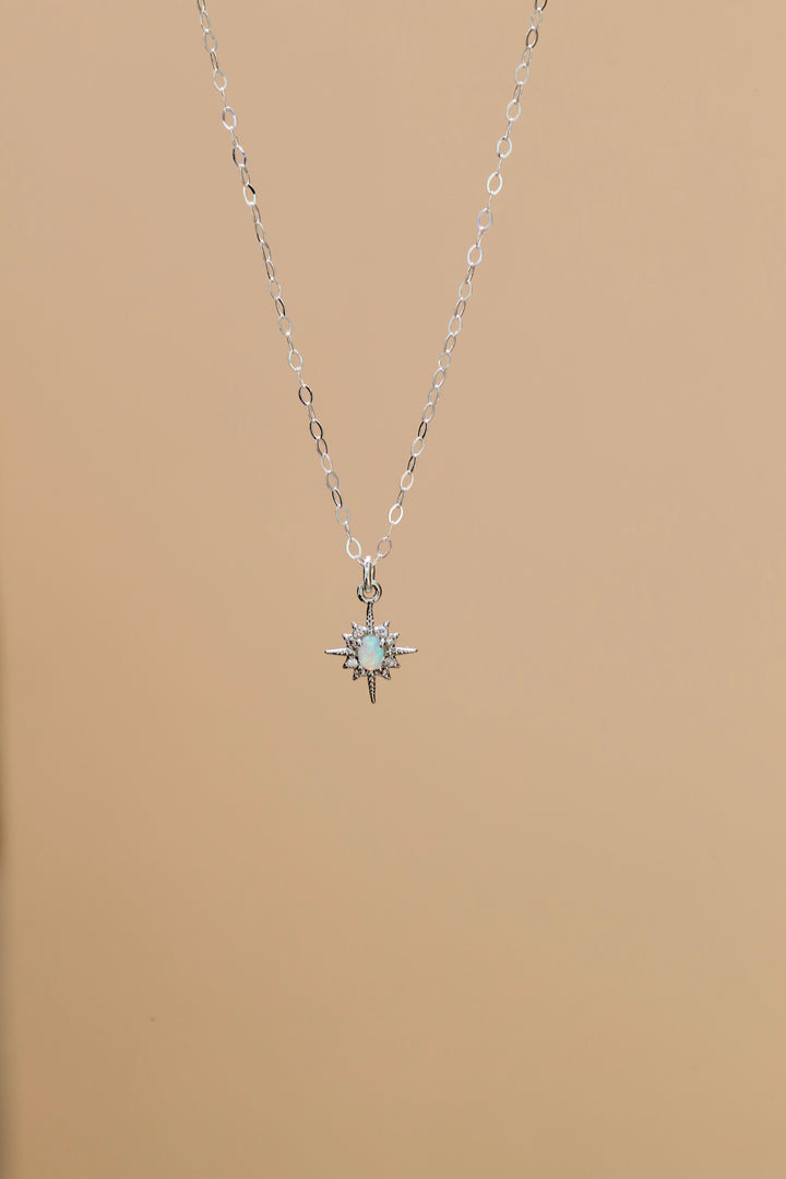 OPAL STAR NECKLACE- SILVER