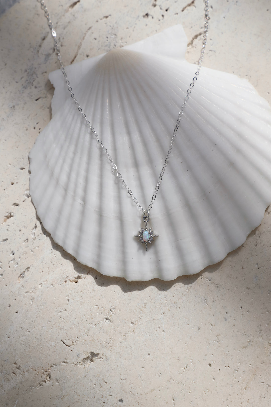 OPAL STAR NECKLACE- SILVER