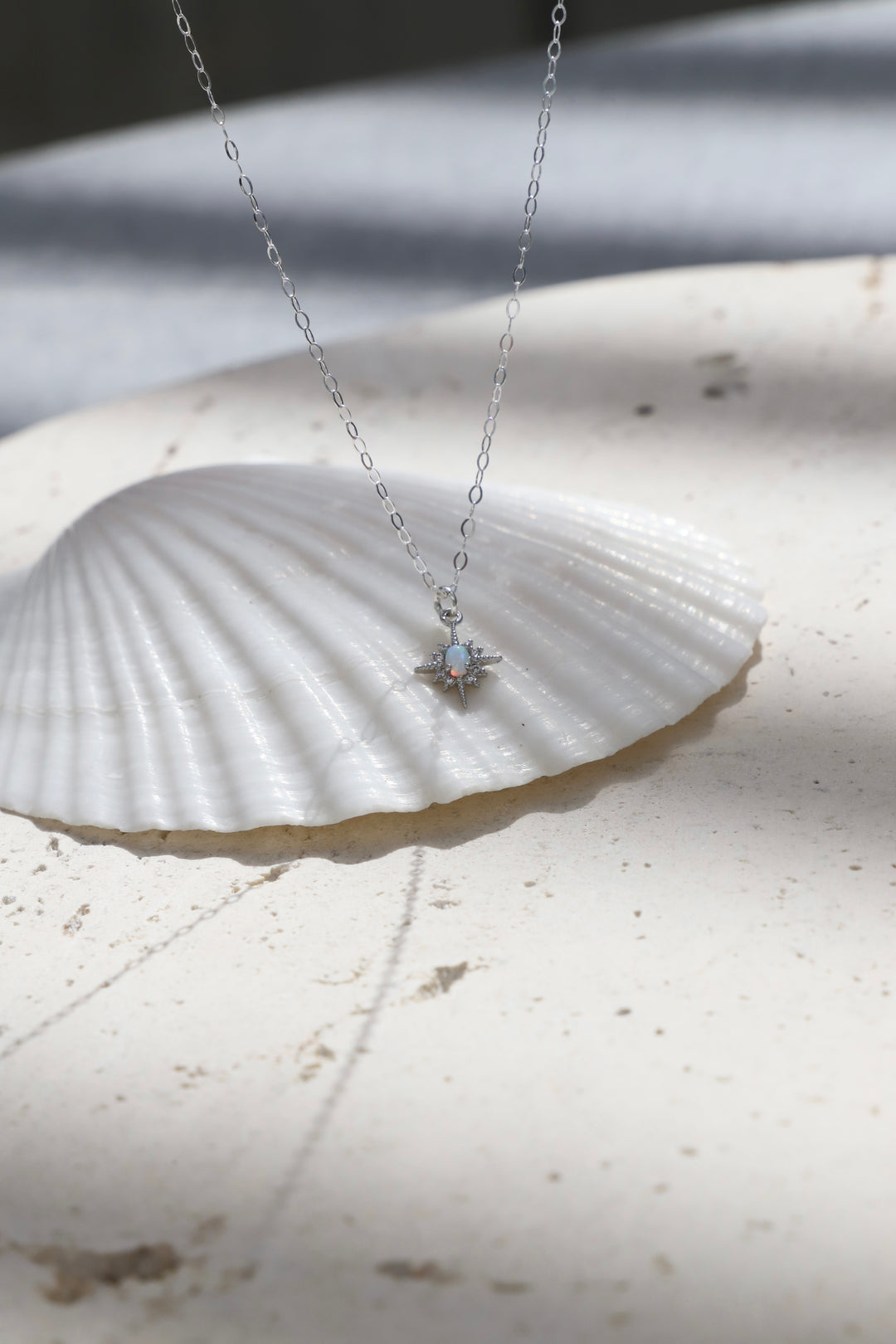 OPAL STAR NECKLACE- SILVER