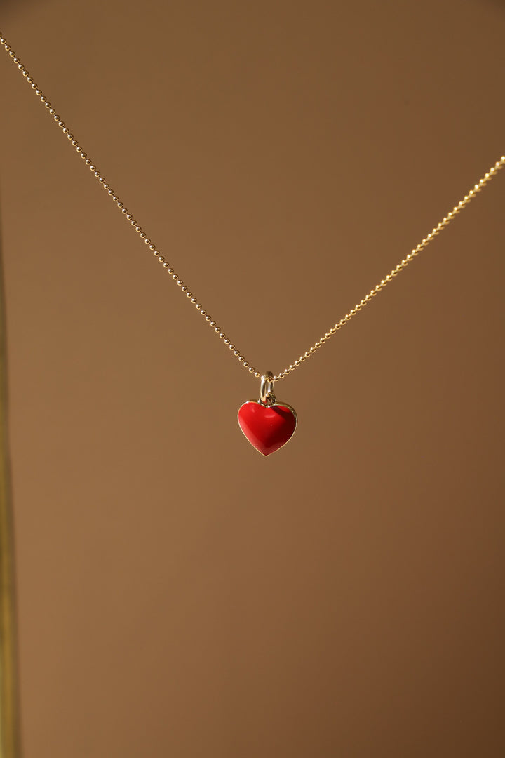 RED ENAMEL HEART CHARM