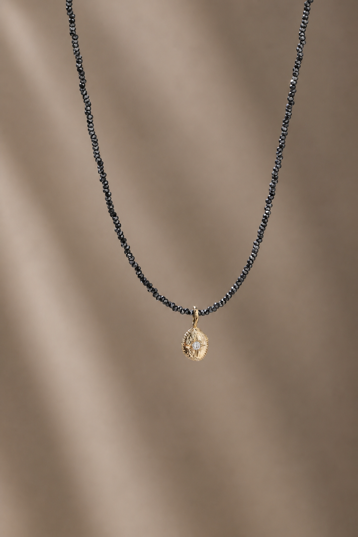 THE NORTH LIGHT NECKLACE- Hematite