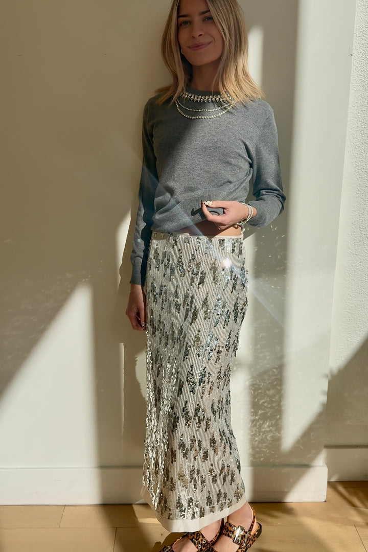 CELESTE SEQUIN MIDI SKIRT