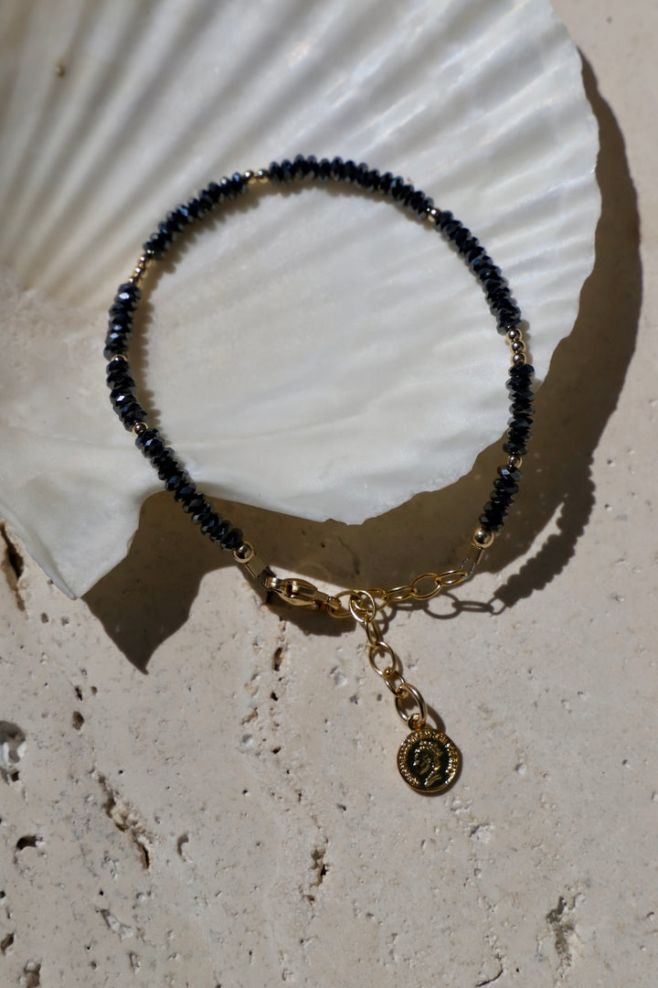 SHINY HEMATITE BEADED BRACELET