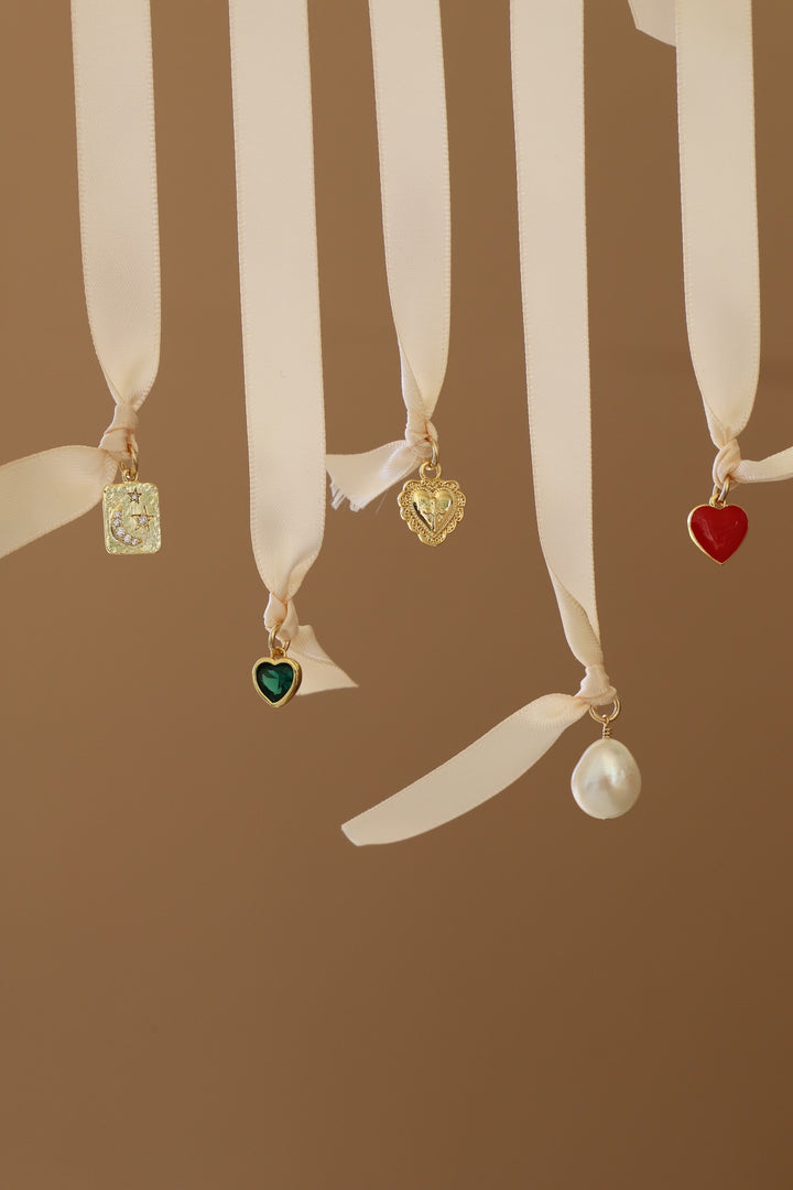 RED ENAMEL HEART CHARM