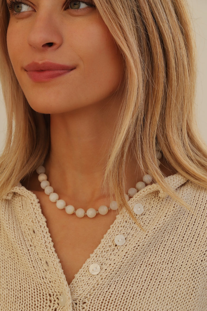 MOONSTONE BEADED NECKLACE