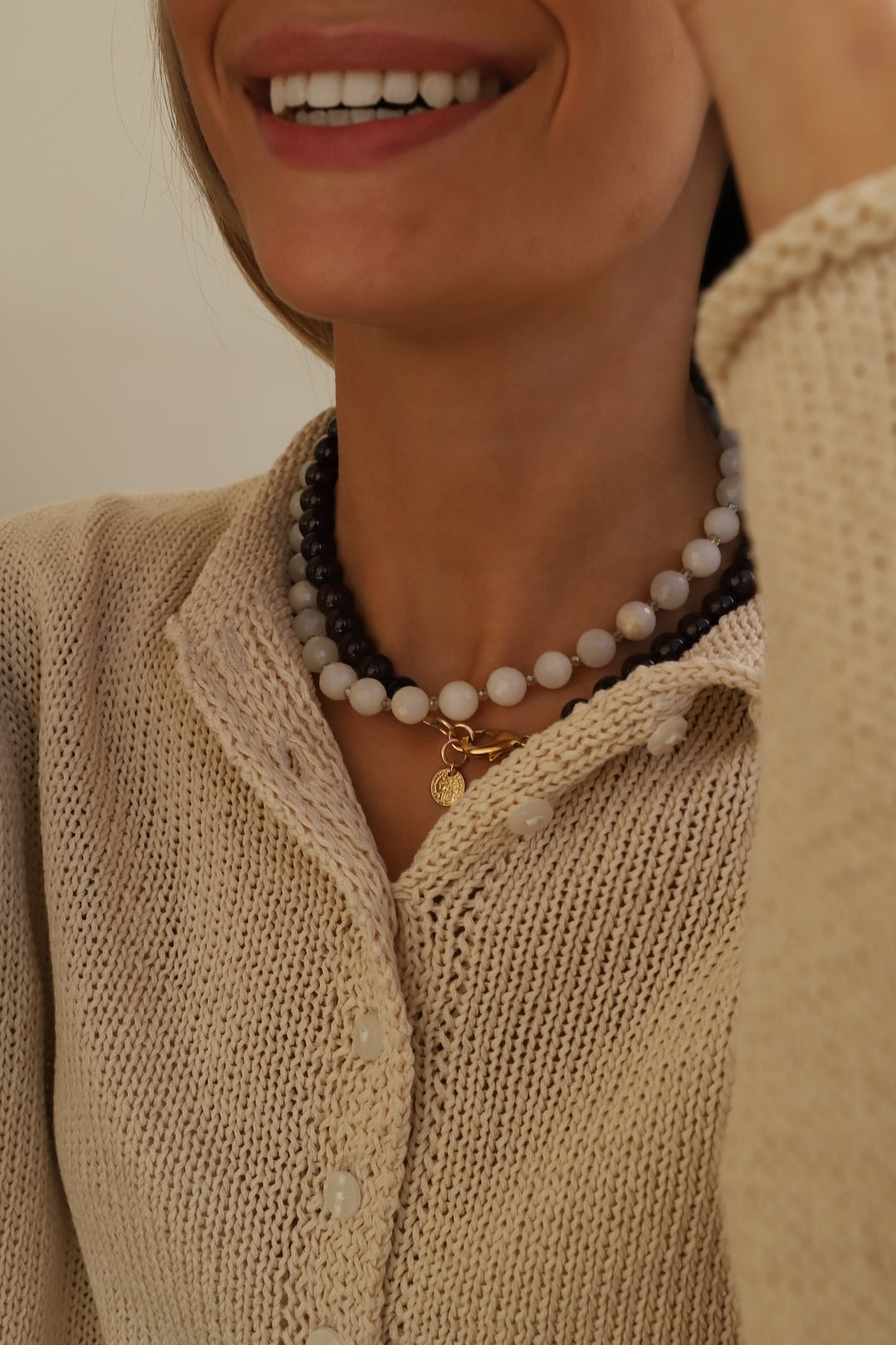 MOONSTONE BEADED NECKLACE