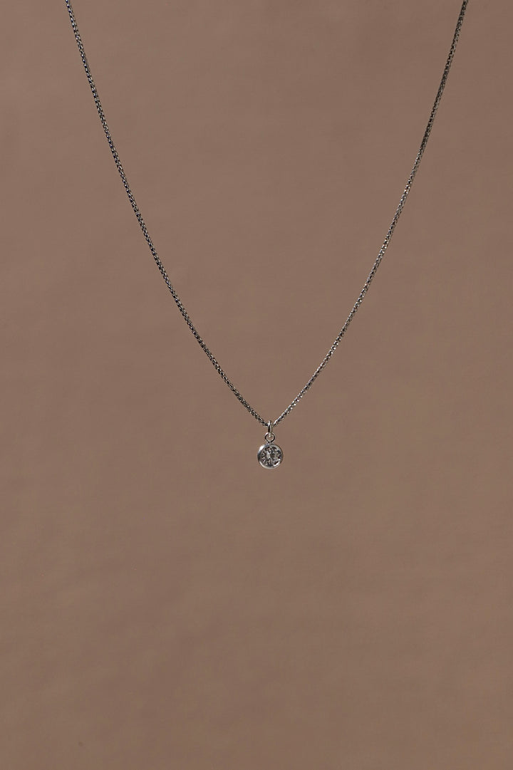STERLING SILVER MICRO SOLITAIRE CZ NECKLACE