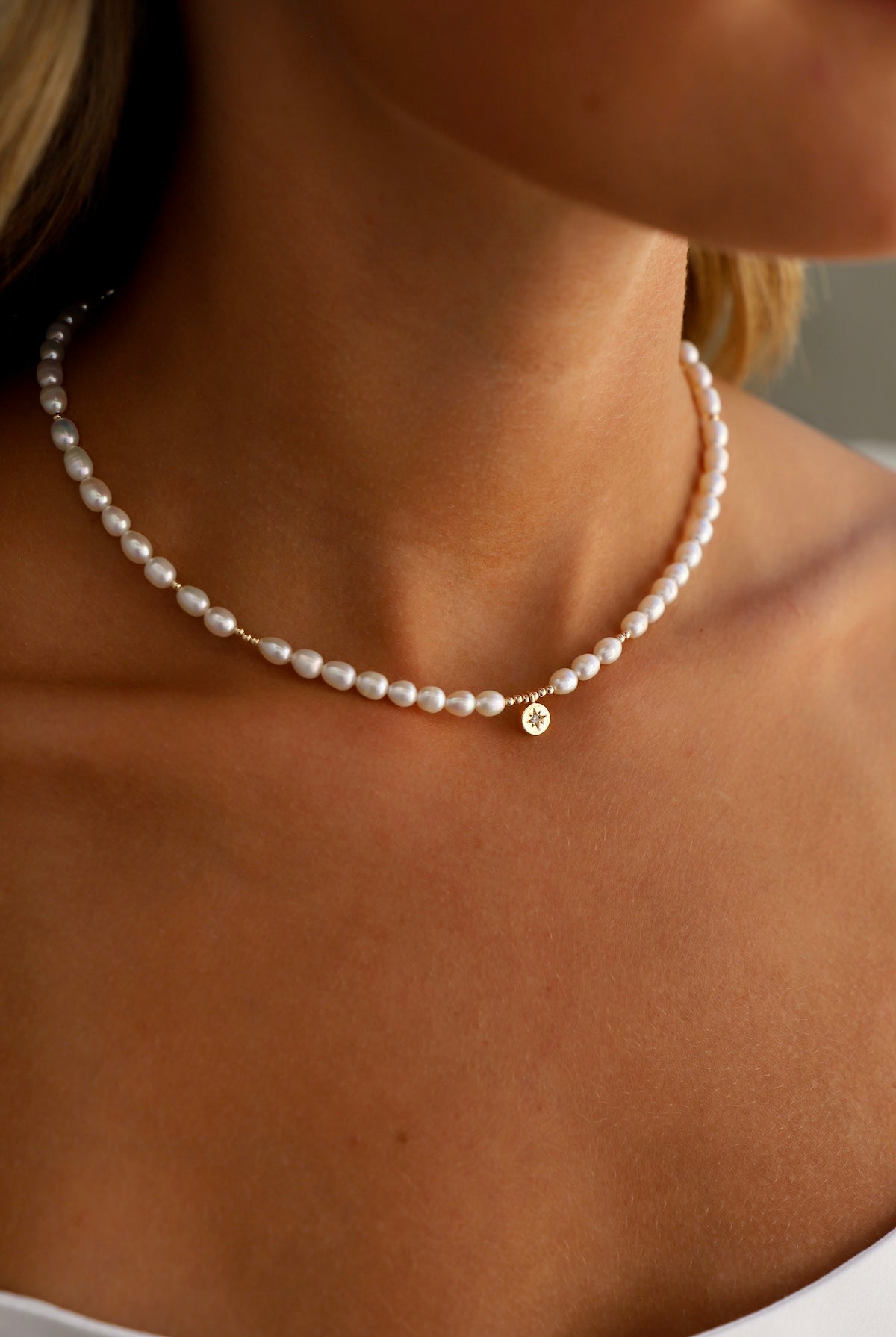 PEARL BEADED STAR MEDALLION NECKLACE – Katie Waltman Jewelry