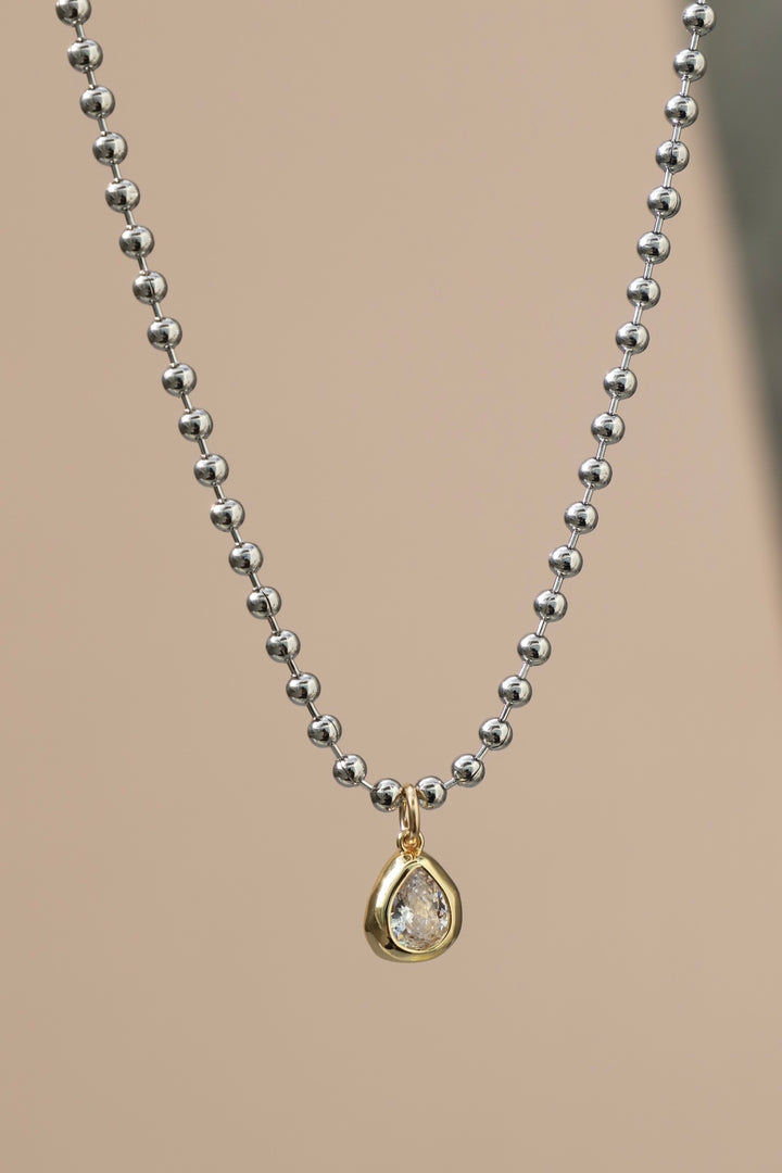 FORMA BALL CHAIN & BEZEL NECKLACE