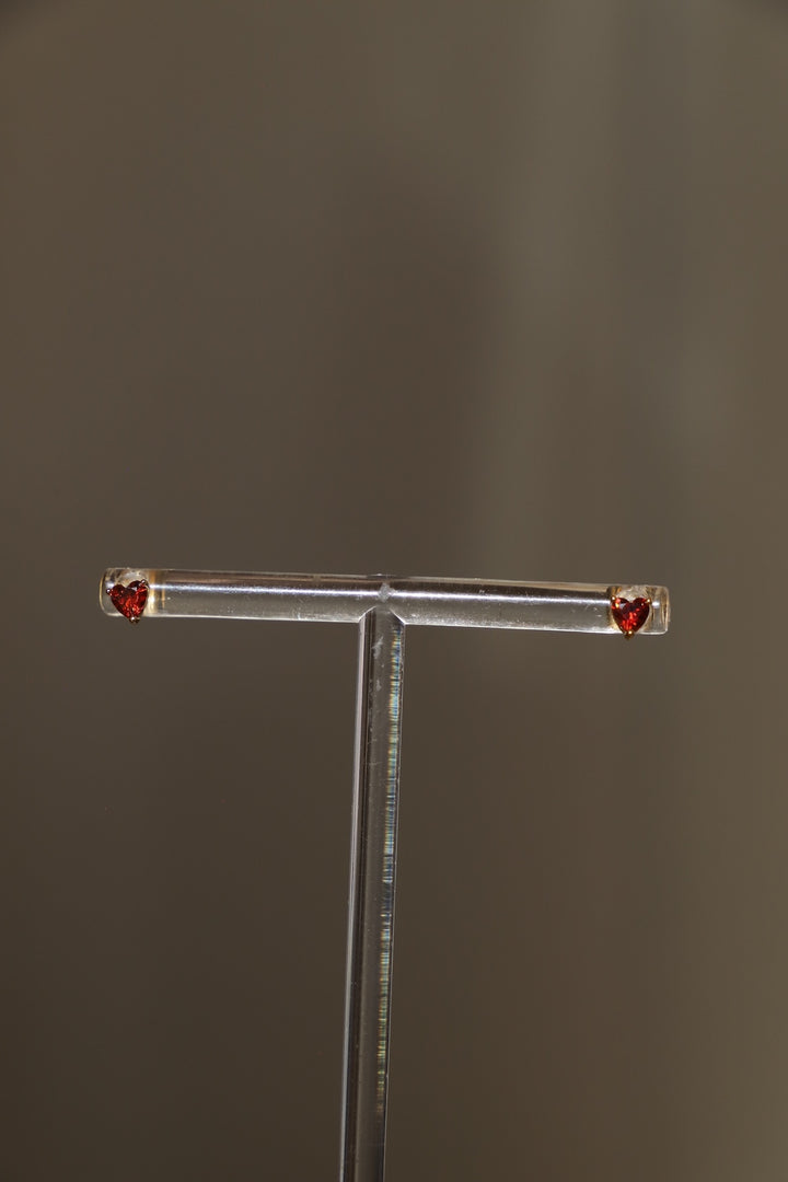 MINI RED HEART STUDS