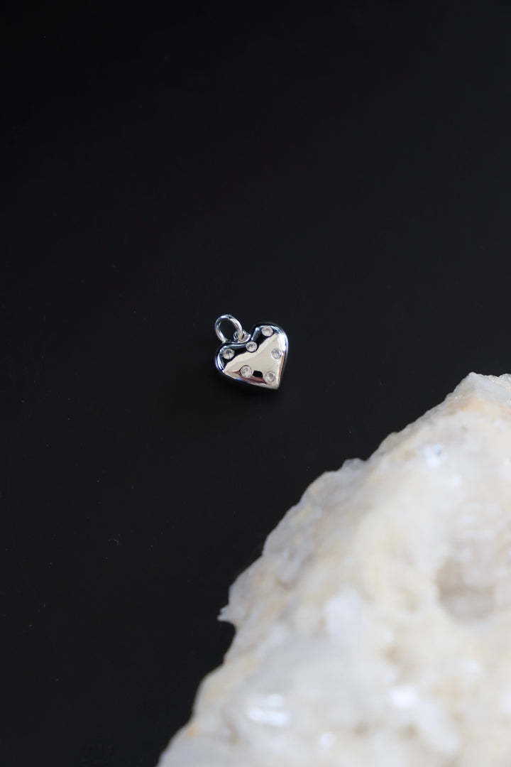 CHARMÉ PUFF HEART CHARM-SILVER