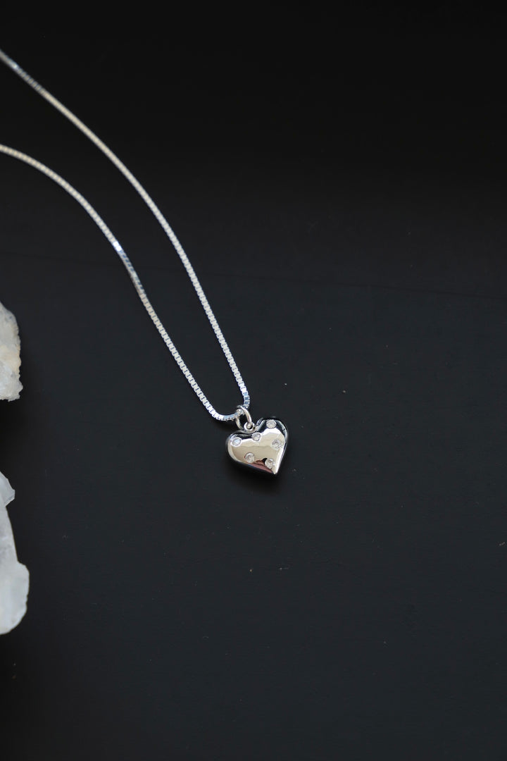 CHARMÉ PUFF HEART CHARM-SILVER