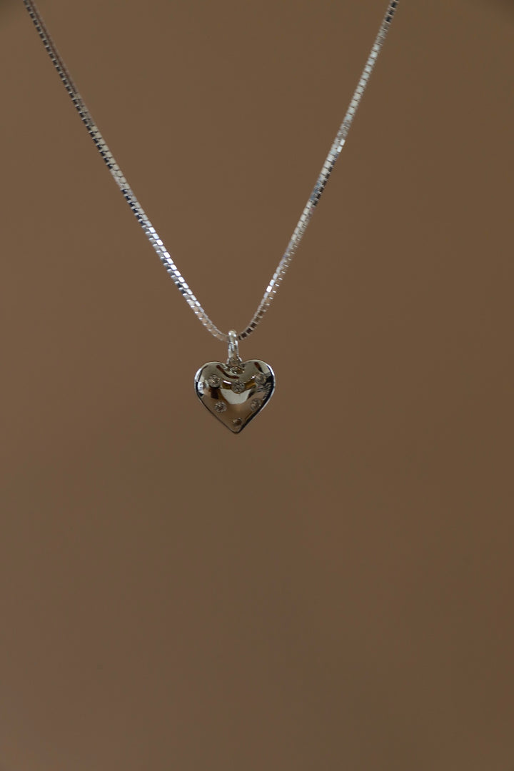 CHARMÉ PUFF HEART CHARM-SILVER