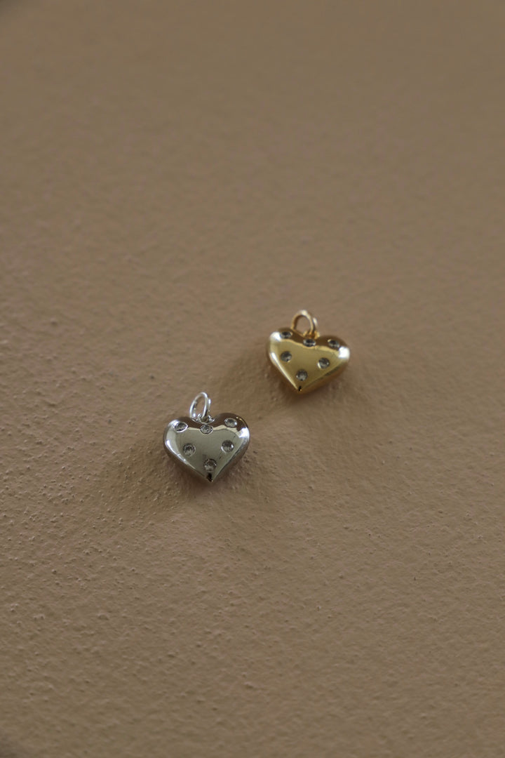 CHARMÉ PUFF HEART CHARM-SILVER
