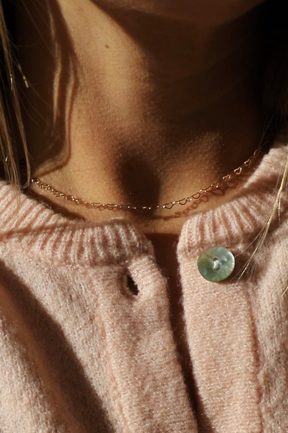 GOLD FILLED HEART LINK NECKLACE
